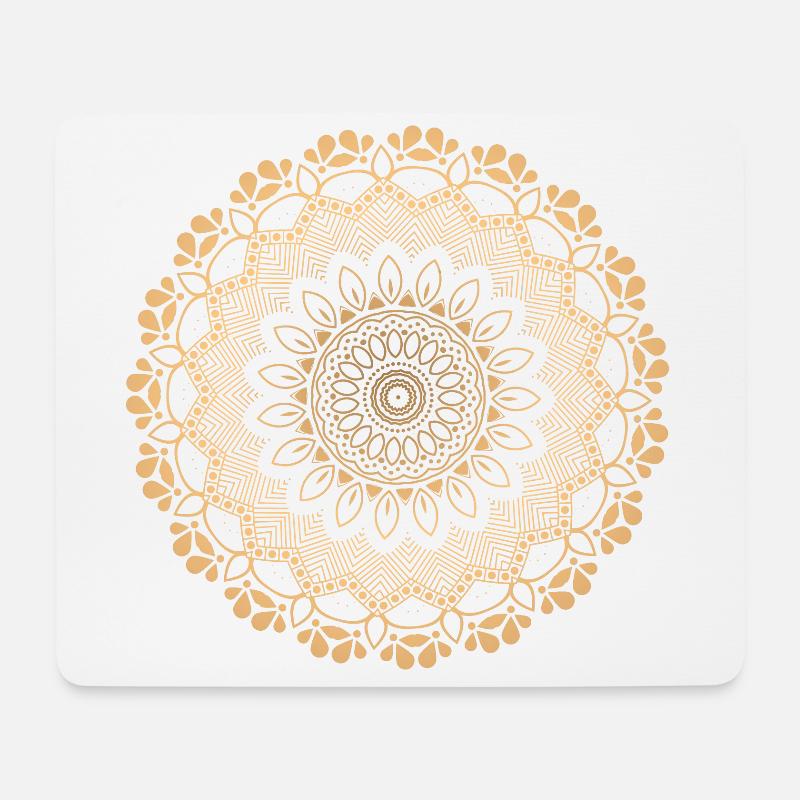 Luxus Mandala Gold Ornament - Mousepad (Querformat) - Weiß