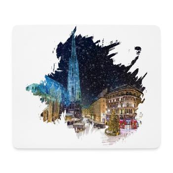 Vienne Autriche City Skyline Stephansdom - Tapis de souris (format paysage) - blanc - Devant