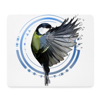 Blaumeise | Geometrisch | Low Poly - Mousepad (Querformat) - Weiß - Vorne
