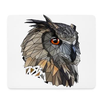 Coole Low Poly Eule | Geometrisch | Dreiecke - Mousepad (Querformat) - Weiß - Vorne