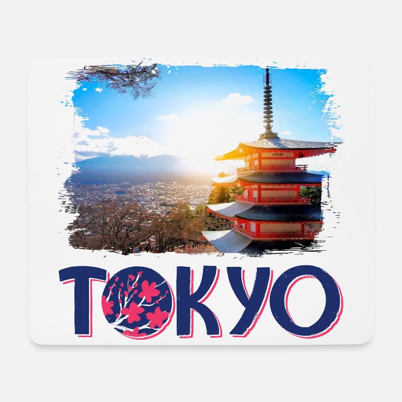 Tokio Tokyo Japan Asien Pagode Berg Mountain - Mousepad (Querformat) - Weiß