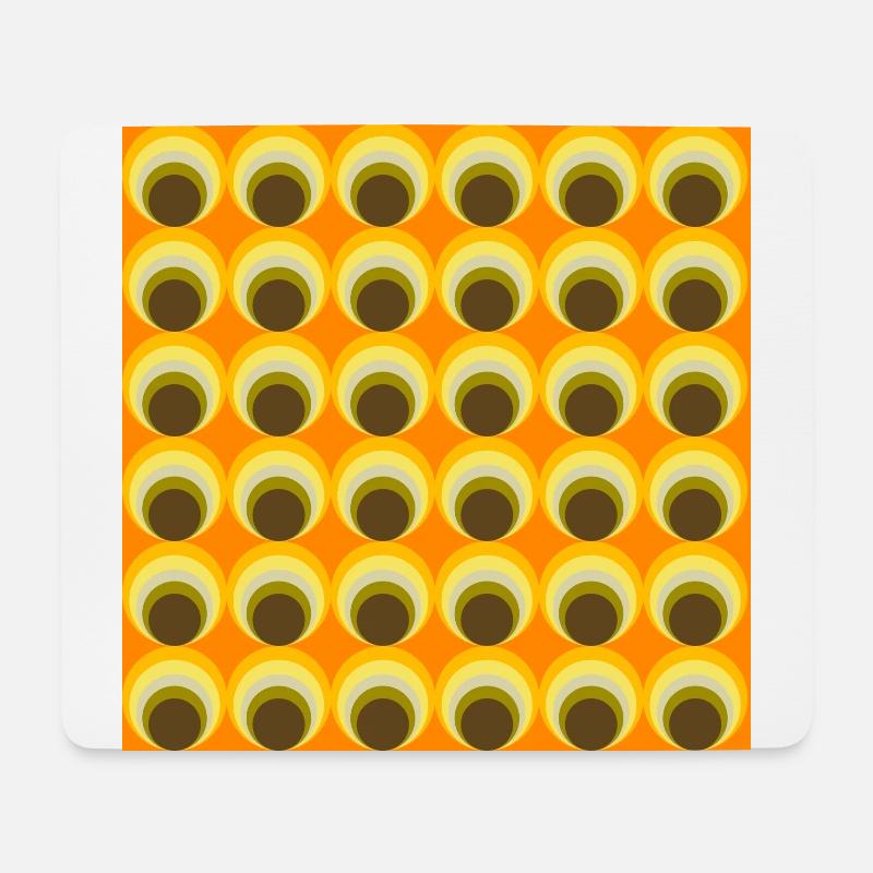 Geometrische vintage Kreise - Mousepad (Querformat) - Weiß
