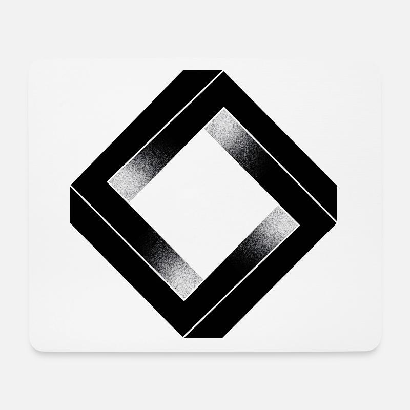 Schwarzes Quadrat unmöglich - Mousepad (Querformat) - Weiß