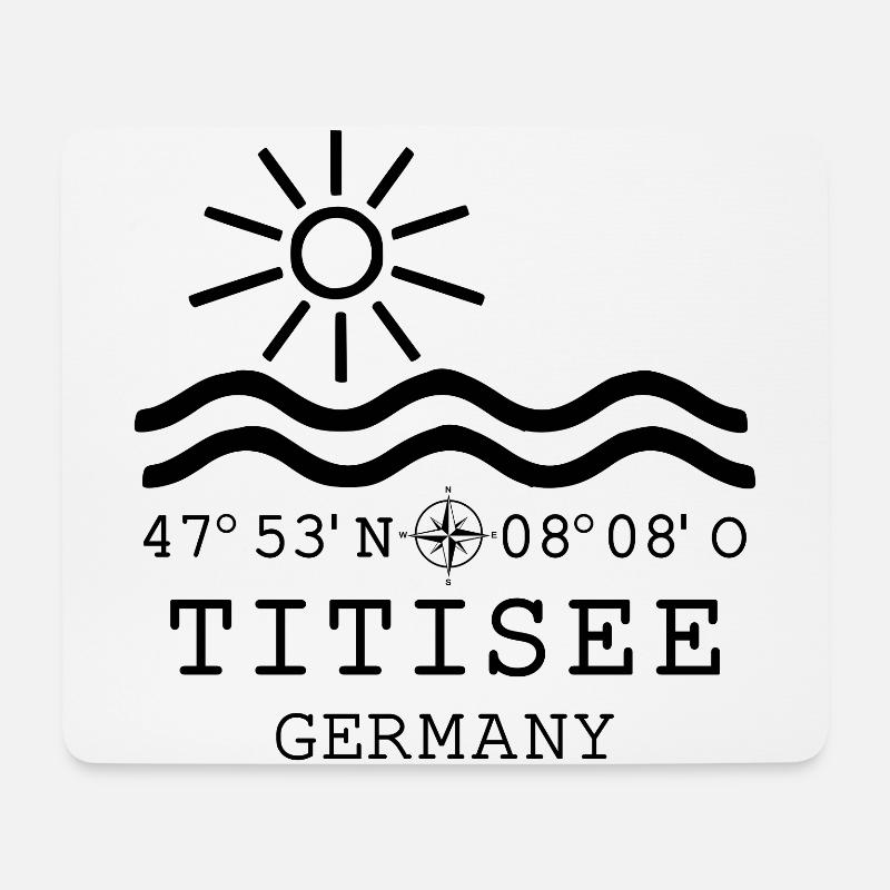Titisee Neustadt Schwarzwald Koordinaten - Mousepad (Querformat) - Weiß