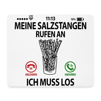 Salzstangen Knabberzeug Spruch lustig Witzig - Mousepad (Querformat) - Weiß - Vorne