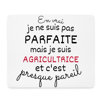 Pas parfaite mais Agricultrice - Tapis de souris (format paysage) - blanc - Devant