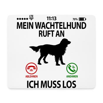 Deutscher Wachtelhund ruft Spruch Lustiger Witzig - Mousepad (Querformat) - Weiß - Vorne