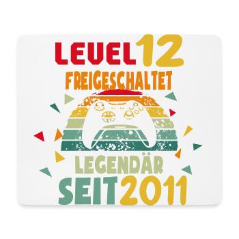 12. Geburtstag Kinder Gaming Gamer Zocker Geschenk - Mousepad (Querformat) - Weiß - Vorne