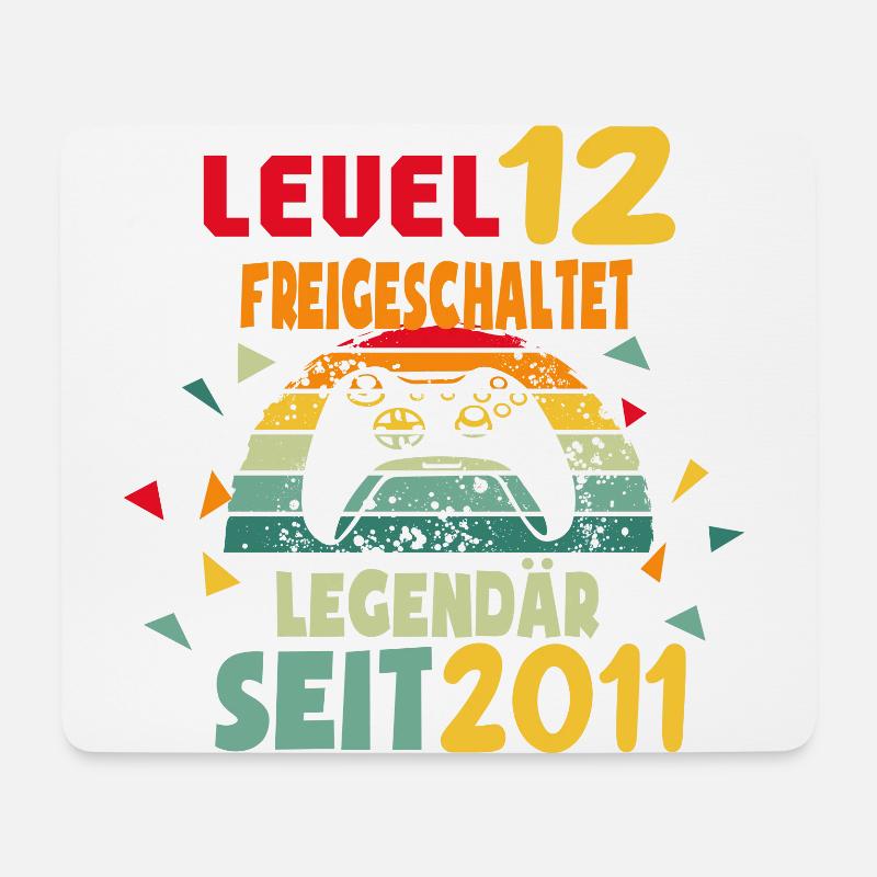 12. Geburtstag Kinder Gaming Gamer Zocker Geschenk - Mousepad (Querformat) - Weiß