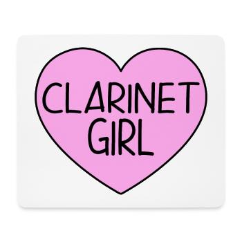 Clarinet Player Girl Klarinettenspielerin Herz Pin - Mousepad (Querformat) - Weiß - Vorne