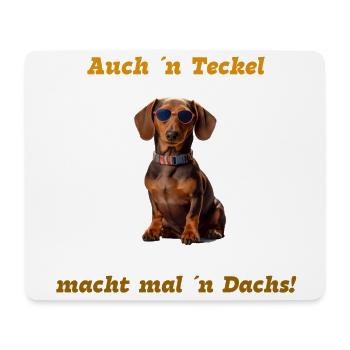 Teckel auf Reisen mit Sonnenbrille und Spruch - Mousepad (Querformat) - Weiß - Vorne