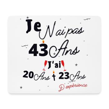 Je n Ai Pas 43 Ans Cadeau d anniversaire - Tapis de souris (format paysage) - blanc - Devant