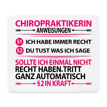 Chiropraktikerin Chiropraktik Behandlung Therapie - Mousepad (Querformat) - Weiß - Vorne