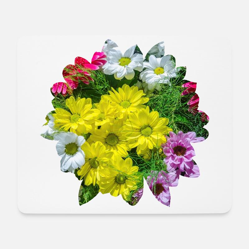Blumen über Blumen - Mousepad (Querformat) - Weiß