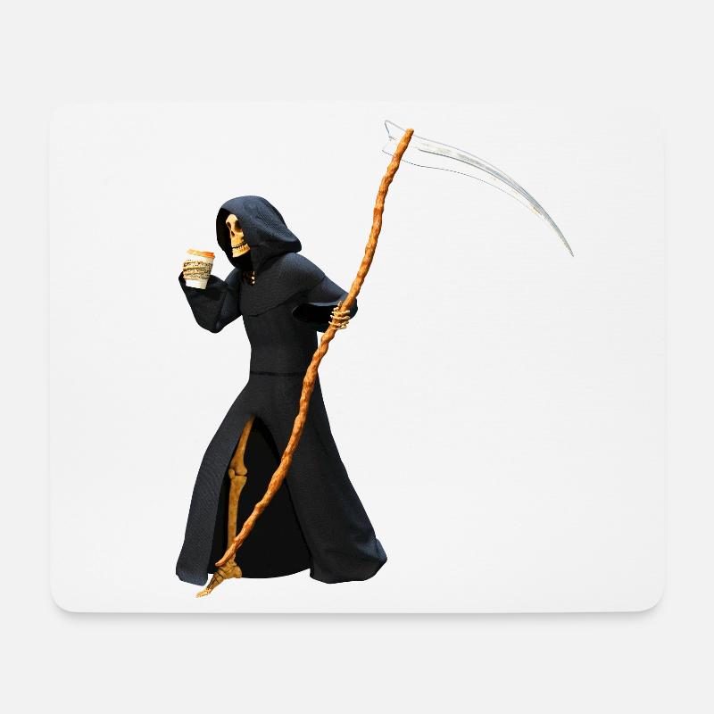 Coffee to go für den Tod - Mousepad (Querformat) - Weiß