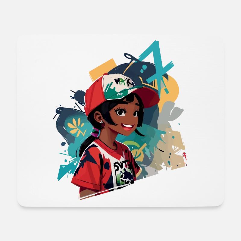Graffiti Girl - Mouse Pad (horizontal) - white