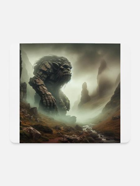 Troll im Nebel - Mousepad (Querformat) - Weiß