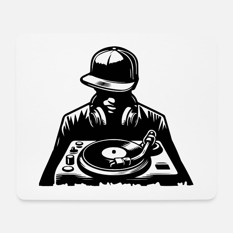 Hip Hop DJ - Mousepad (Querformat) - Weiß