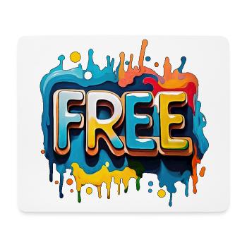 Freei, Libre, Liberté - Tapis de souris (format paysage) - blanc - Devant