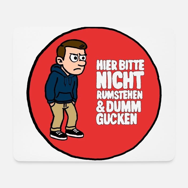 Anti-Glotzer-Sticker - Mousepad (Querformat) - Weiß