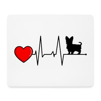 Biewer Yorkshire Terrier Dog Mix Heartbeat - Mouse Pad (horizontal) - white - Front