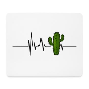 Cactus Heartbeat ECG Pulse Cactus Lover - Mouse Pad (horizontal) - white - Front