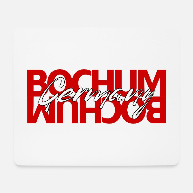 Bochum Germany Script Overlay - Mousepad (Querformat) - Weiß