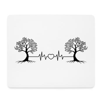 Battements de coeur arbres arbre racine forêt nature amour naturel - Tapis de souris (format paysage) - blanc - Devant