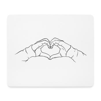 Hände Geste Herz - Mousepad (Querformat) - Weiß - Vorne