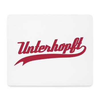 Unterhopft - Lustiger Bier / Trink Humor Typo - Mousepad (Querformat) - Weiß - Vorne