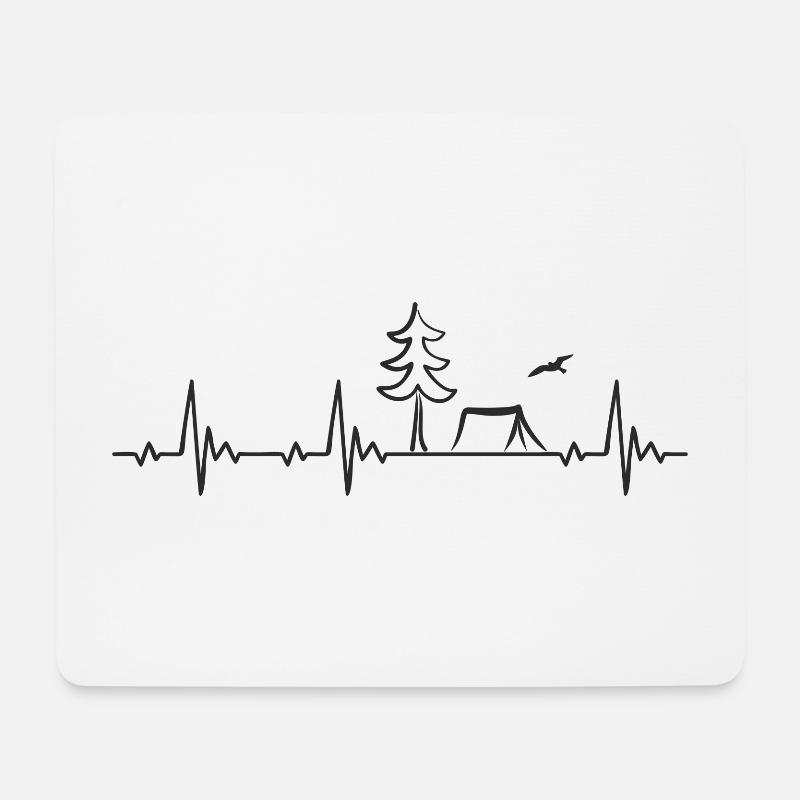 Camping Zelt Heartbeat Frequenz Puls EKG - Mousepad (Querformat) - Weiß