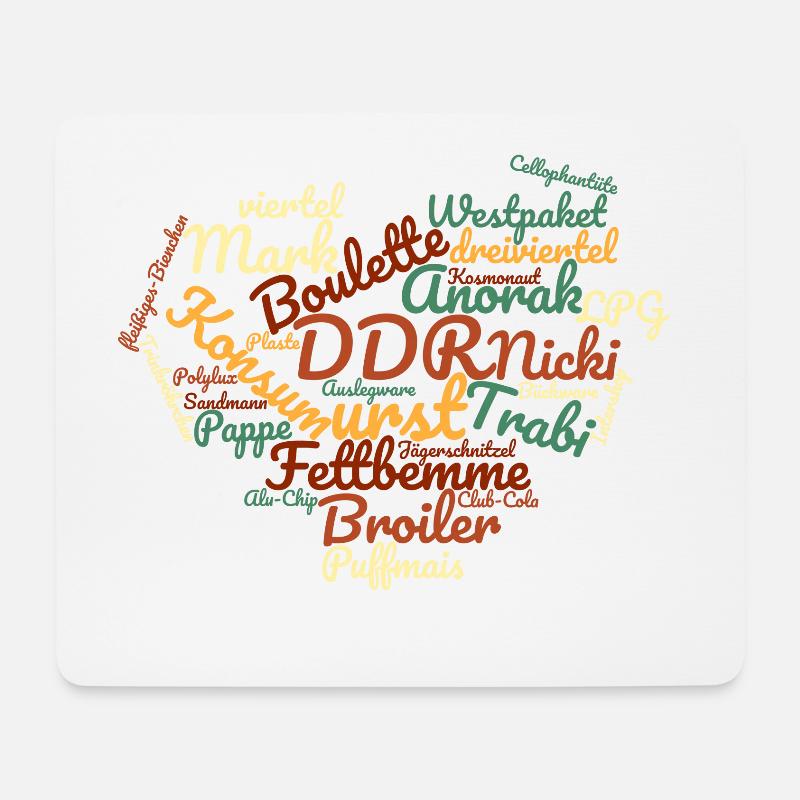 DDR Ostalgie Wörtersammlung - Mousepad (Querformat) - Weiß