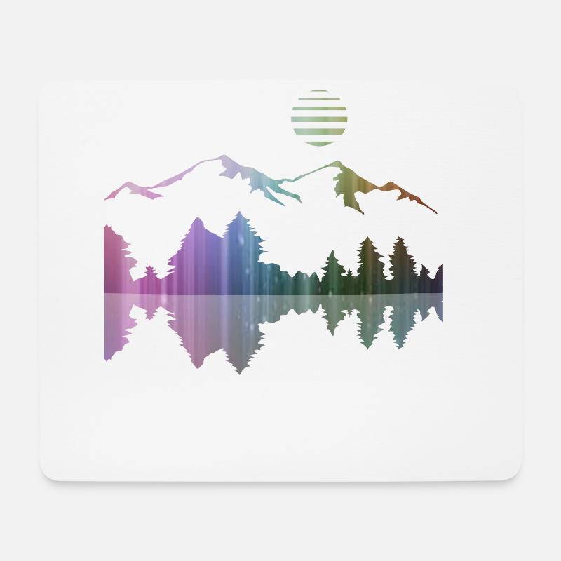 Landschaft, Kunst, Berge, Wald, Streetart, Wildnis - Mousepad (Querformat) - Weiß