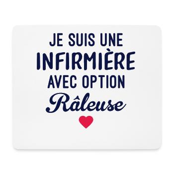 T-shirt je suis une infirmière avec option raleuse - Tapis de souris (format paysage) - blanc - Devant