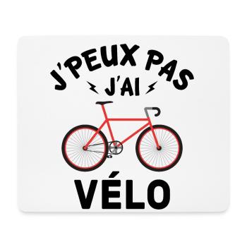 J'peux pas j'ai vélo cadeau pour cycliste - Tapis de souris (format paysage) - blanc - Devant