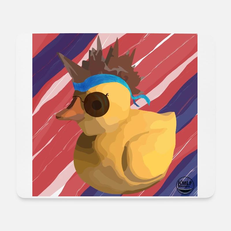 Der Duck-Biker - Mousepad (Querformat) - Weiß