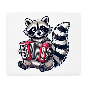Waschbär Musik - Mousepad (Querformat) - Weiß - Vorne
