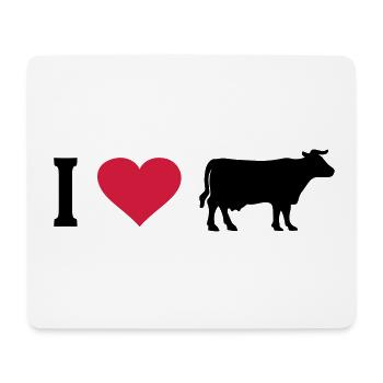 Kuh Kühe Herz I Love Bauernhof Bauer Landwirt Rind - Mousepad (Querformat) - Weiß - Vorne