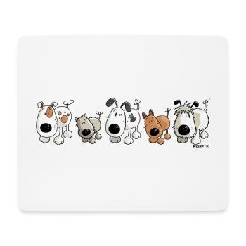 Funny Dogs - Hund - Hunde - Cartoon - Mousepad (Querformat) - Weiß - Vorne
