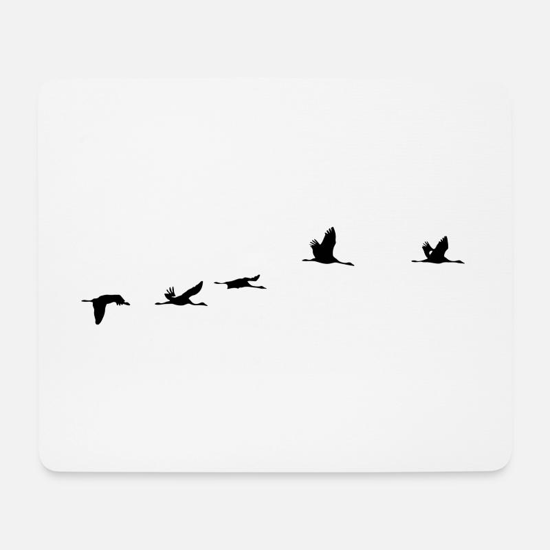 Zugvögel Kranich Vogel - Mousepad (Querformat) - Weiß