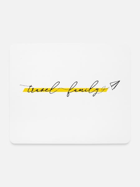 Travel Family Schriftzug minimalistisches Design - Mousepad (Querformat) - Weiß