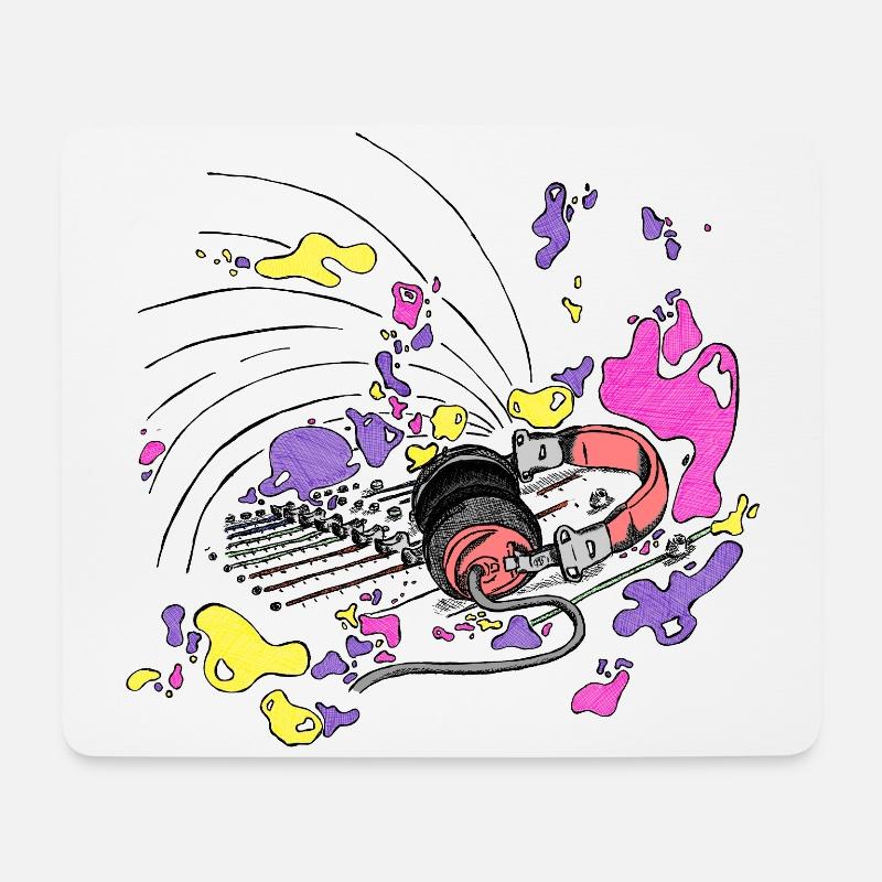 Headphones and DJ console [purple] - Mouse Pad (horizontal) - white