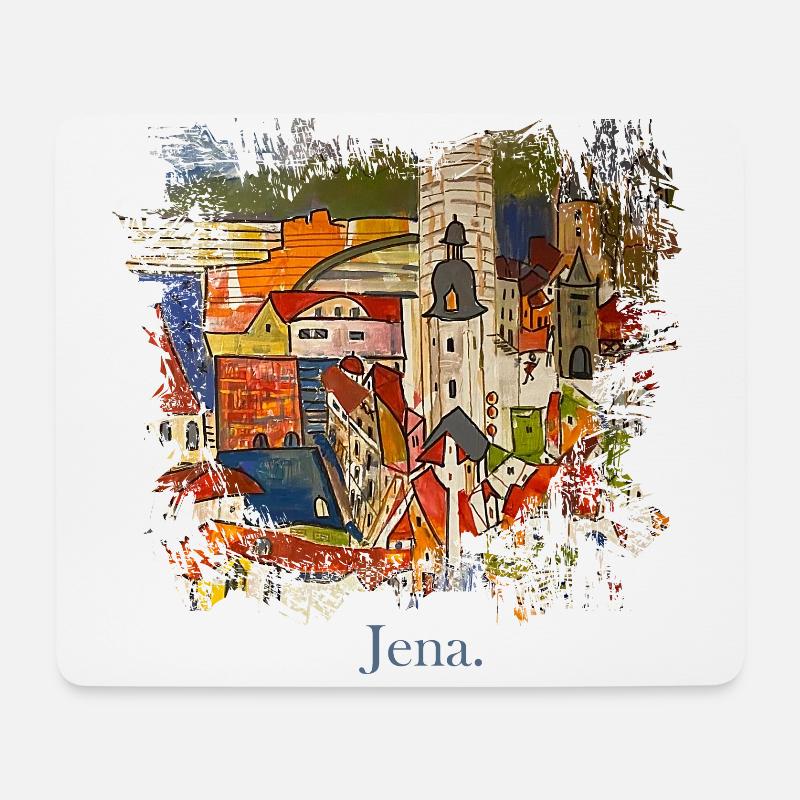 Jena handgemalter Splash - Mousepad (Querformat) - Weiß