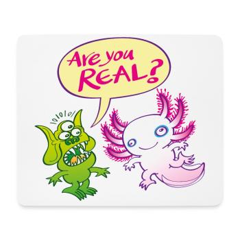 Alien surprised wonders if the axolotl is real - Mouse Pad (horizontal) - white - Front