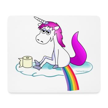 Licorne pop rose arc-en-ciel - Tapis de souris (format paysage) - blanc - Devant