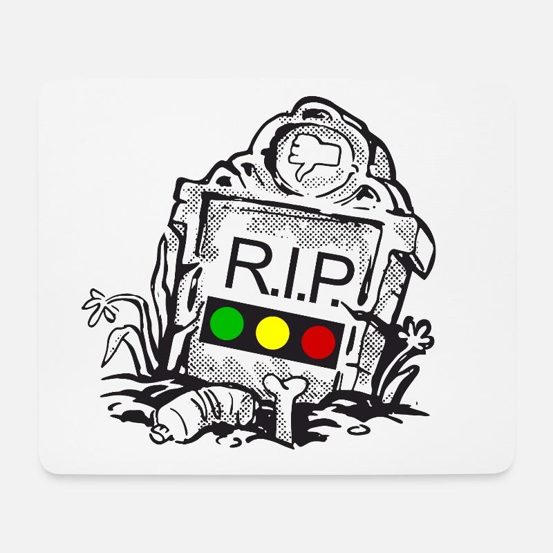 Ampel Ruhe in Frieden RIP - Mousepad (Querformat) - Weiß