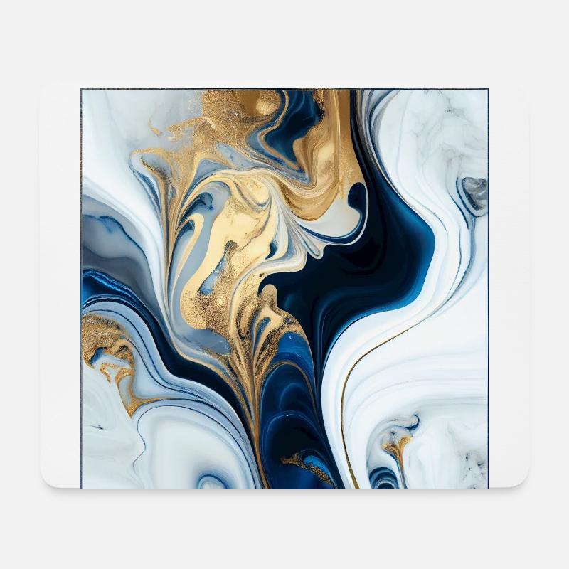 Blaue Murmeln - Mousepad (Querformat) - Weiß