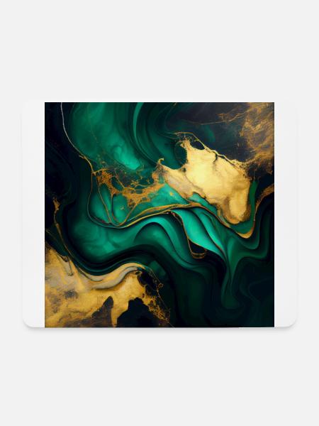 Smaragdgrüner Marmor - Mousepad (Querformat) - Weiß