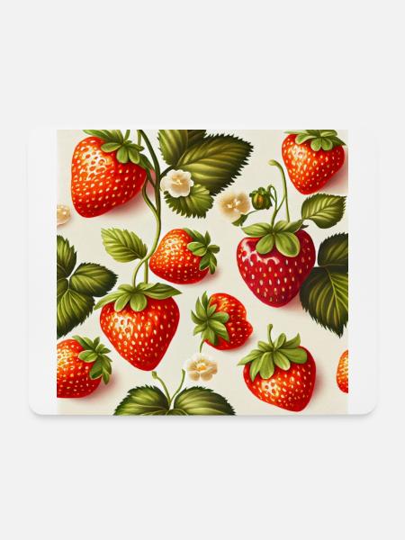 Jahrgang Erdbeere - Mousepad (Querformat) - Weiß