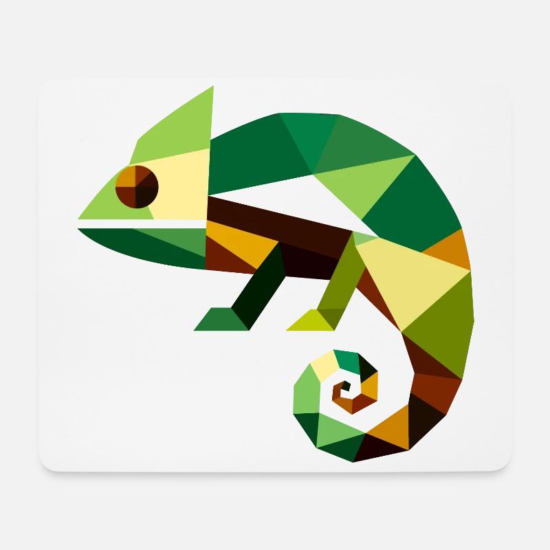 Geometrisches Chamäleon - Mousepad (Querformat) - Weiß
